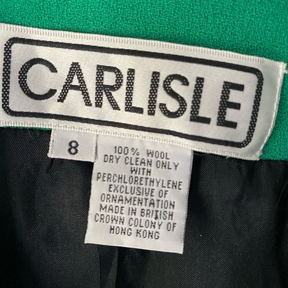 Vintage Carlisle Emerald and Black Women's Blazer - Picture 2 of 6